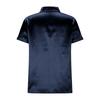 Women's Fashionable Color Collar Short Sleeve Button Pocket Casual Loose Shirt Top