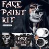 2PCS Halloween Face Painting Kit Highly Pigmented Face Body Brus Paint Black and White for DIY Cosplay Theme Parties Body Makeup