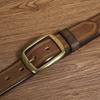 3.3 CM Pure Cowhide Genuine Leather for Men's Women High Quality Jeans Brass Buckle Belts Cowboy Waistband Male Fashion Designer