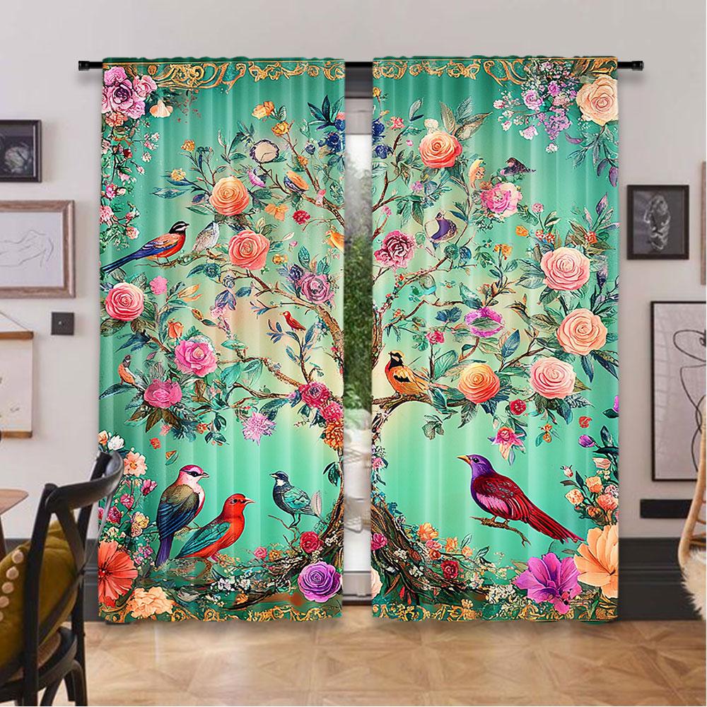 2 szt. Drzewo Życia Zasłona Wiosenna Boho Kwitnąca Zasłona Dekoracja Roślinna Wystrój Domu Odpowiednia Do Salonu Sypialni Kuchni I