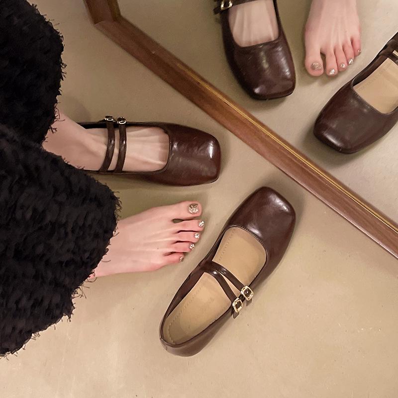 Dámské baleríny Mary Jane 2025: Pohodlné kožené boty s měkkou podrážkou na jaro a podzim