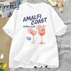T-shirt Cocktail T-shirt Aperol Spritz T-shirt Voyage Italie Fille Italienne Voyage Graphique Rétro T-shirt Femme Unisexe Coton Manches Courtes