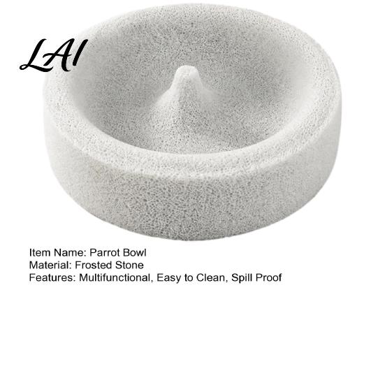 Parrot Feeding Bowl Pumice Stone Bowl Spill Proof Bird Water Beak Sharpening Food Dish Cage Feeder for Cockatoo Cockatiel Conure Parakeet