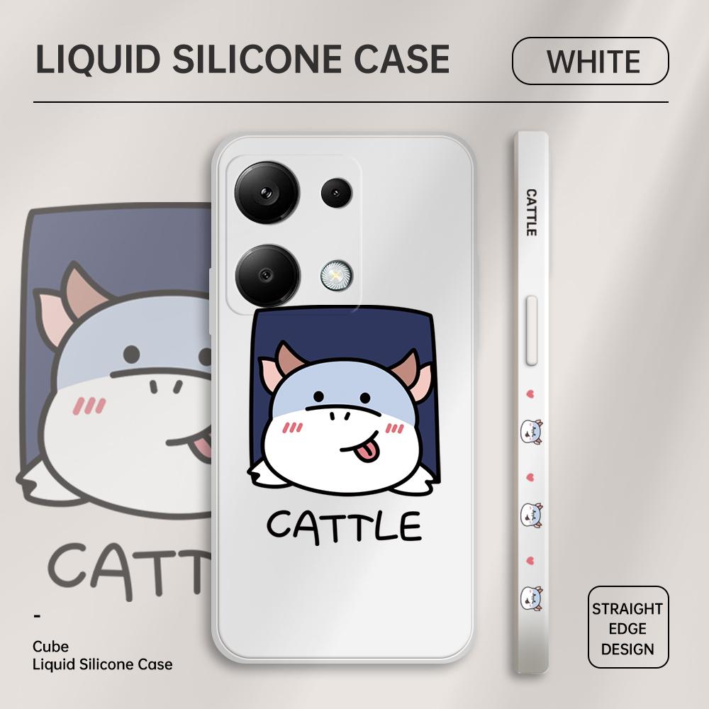 

Чехол для телефона с мультяшным красочным узором, квадратный, жидкий, силикон, TPU, полное покрытие камеры, противоударный защитный чехол для Xiaomi Redmi iPhone Xiaomi Poco X4 Pro 5G белый