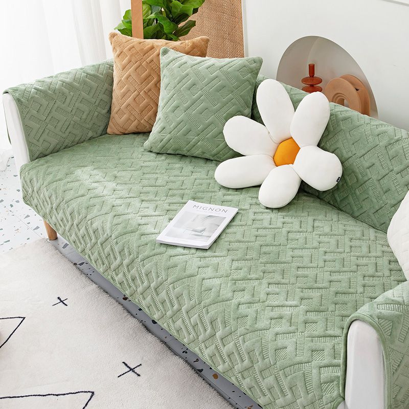 Milk Velvet Anti Slip Sofa Cushion, All-Season Universal Cushion, High-End Solid Color Thickened Sofa Cover