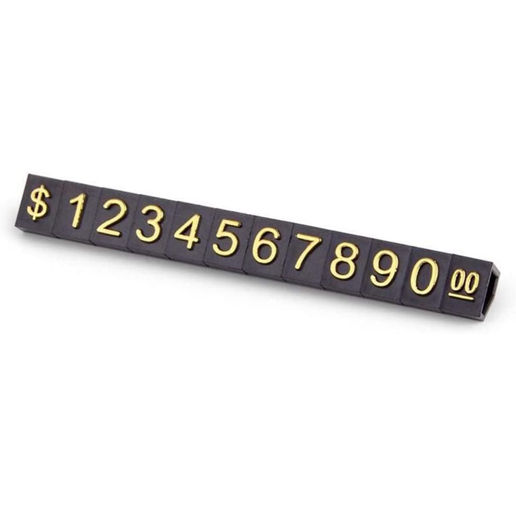 A84X-40 Sets Price Display Square Adjustable Price Tag For Price Display Counter Stand Number Letter Dollar Price Block Kit M