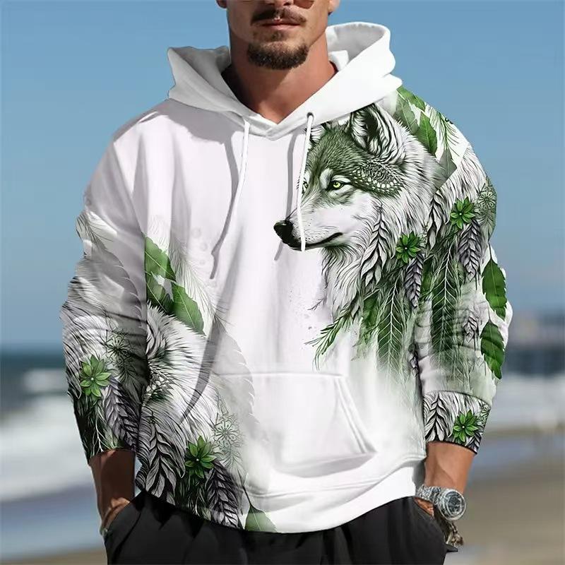 Winter New Sweater European and American Style Lion Animal 3D Three-dimensional Printing Pattern Large Size Loose Sweater