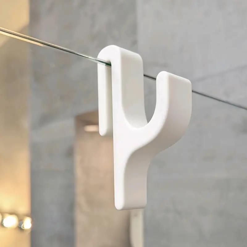 

Shower Door Towel Hook for 8mm Glass Doors Bathroom Hanger for Clothes Towel Bathrobes Laundry Dormitory Apartment белый