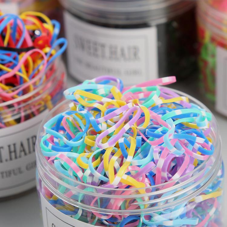 Child-Friendly Durable Hair Ties, 500-Pack, Damage-Free, Mixed Colors & Black, Extra Thick