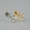 Korean-European F136 Titanium Zircon Pendant Lip and Ear Bone Stud Earrings, G23 Titanium Cool Style.