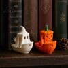Relaxation Gift Idea 3D Printed Ghost/Pumpkin Boat Figurine Creative Ghost Ornament Mini Pumpkin Fun Sculpture Desktop Decoration for Office Study