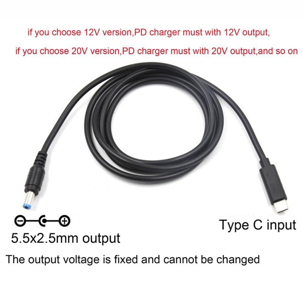 Router LED Strip USB C Adaptor Type C Adapter PD to 9V 12V 15V 20V 5.5x2.5mm Power Supply Cable