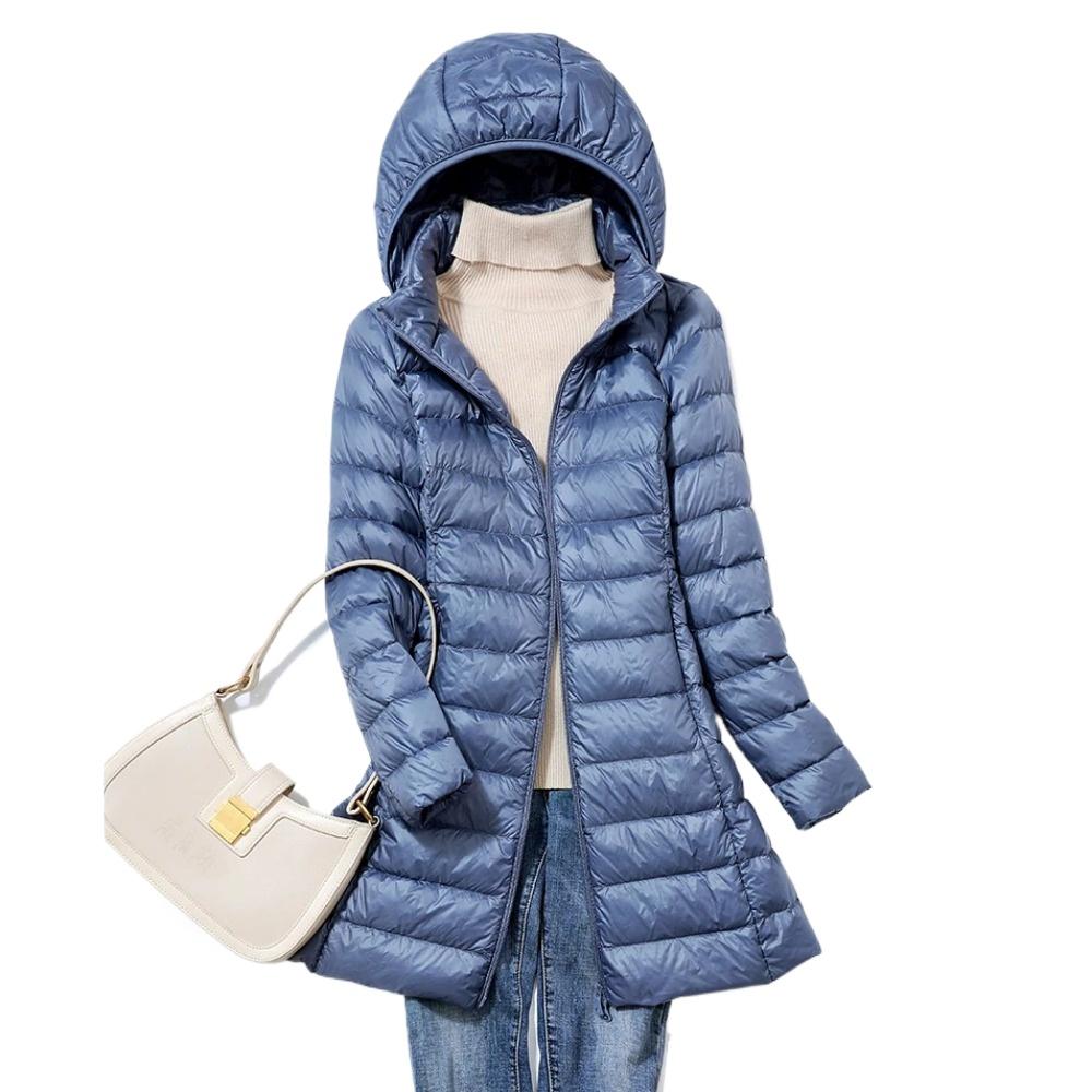 OFTBUY Slim Remove Hooded Parka Fashionable Outerwear 2023 Winter Womens Down Jackets Long Light Thin Coat Puffer Jacket