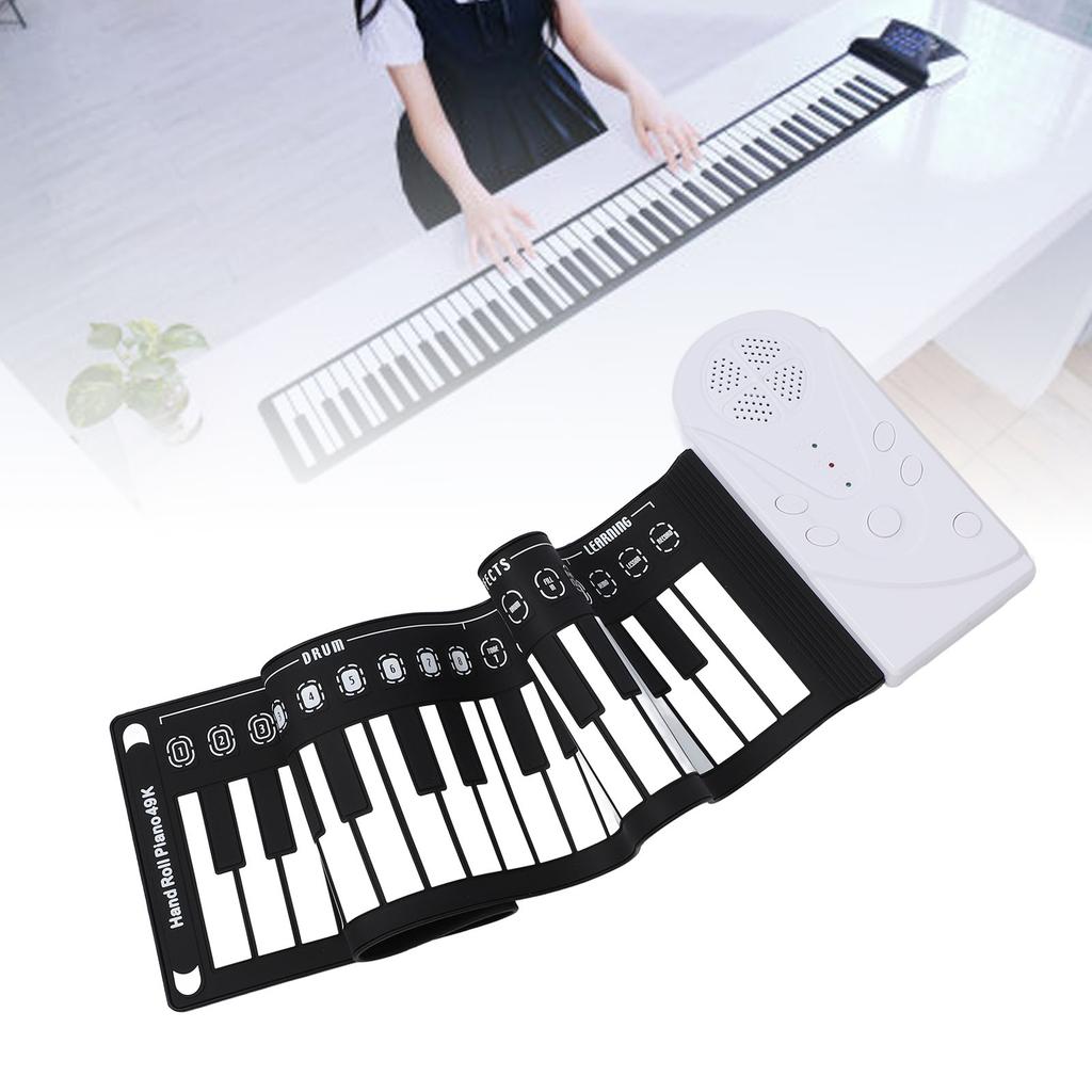 Rolling 49 Key Speaker Keyboard Portable Multifunctional 49 Keys Folding Electronic Keyboard for Training