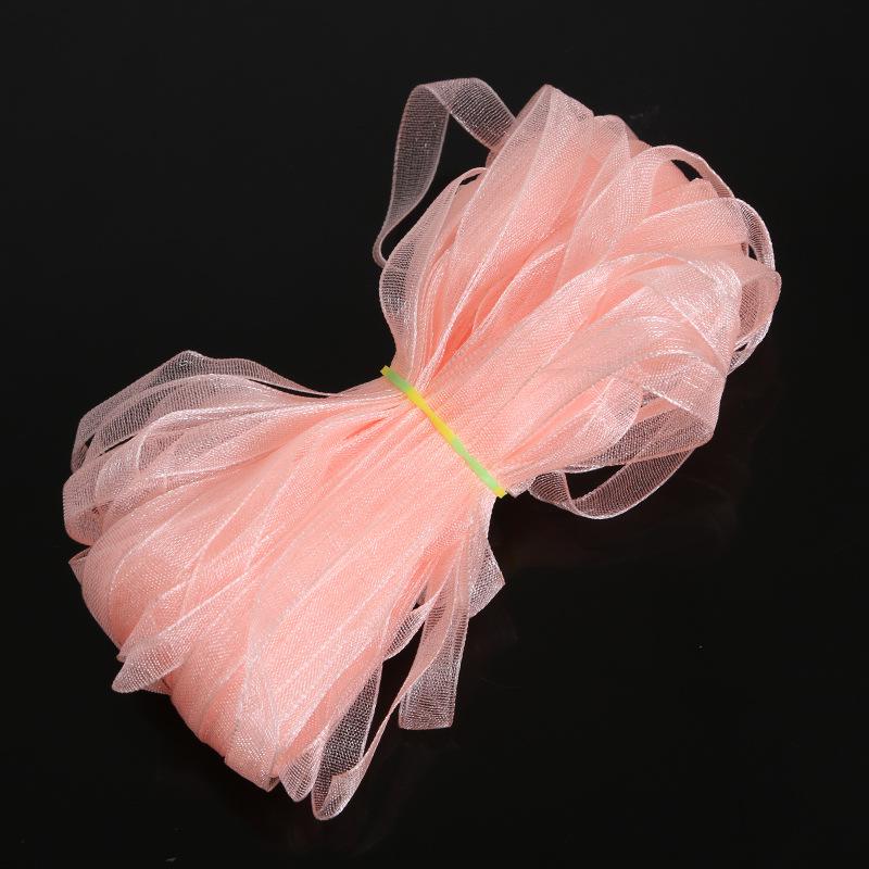 6mm Transparentes Chiffon-Satinband für DIY-Bastelarbeiten: Ohrringe, Haarschmuck, Hutstricken - 18m/Packung