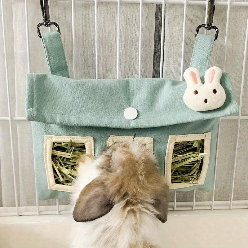 1pc Pet Linen Bag Rabbit Hay Bag Feeding Bag Chinchilla Guinea Pig Hanging Feed Bag Suitable for Gifts for Friends and Family