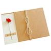 1 Set Birthday Card Eye-catching with Artificial Flower Kraft Paper Baby Bridal Shower Thank-You Card for Children