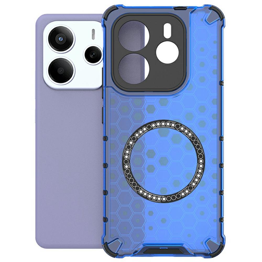 For Xiaomi Redmi Note 14 5G Magnetic Case Honeycomb Design TPU + PC Phone Cover E