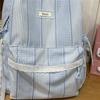 Striped Backpack, Student Schoolbag, Commuter Large-capacity Backpack