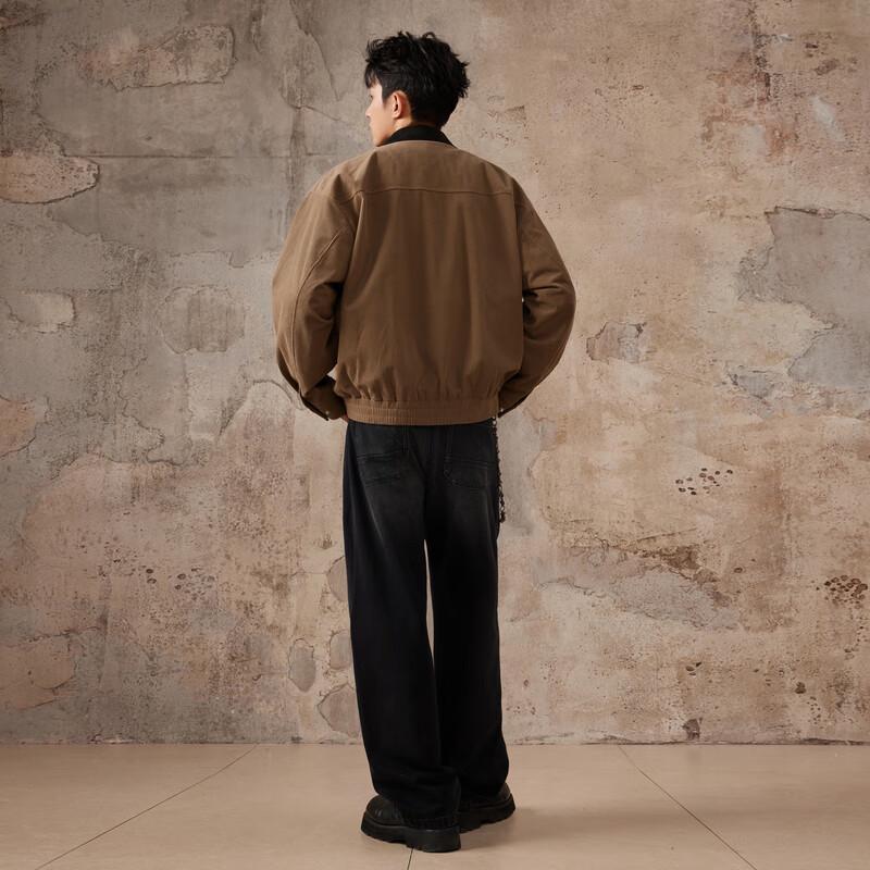 CABBEEN Men's Retro Corduroy Suede Collar Winter Jacket