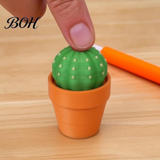 Relaxing Fidget Clicker 3D Printed Cactus Toy, Simulated Succulents Desk Small Accessory Ornament, Mini Portable Sensory Toy for Adults Tactile