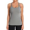CHARMLEAKS Ribbed Workout Tank Tops for Women with Built In Bra Tight Racerback Scoop Neck Athletic Top
