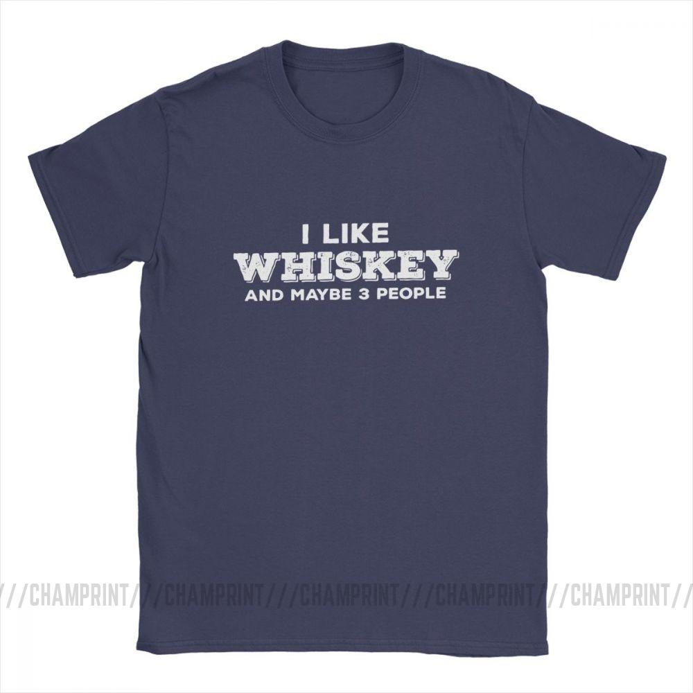 I Like Whiskey And Maybe 3 People Funny T Shirts For Men Malt Whiskey Drinker Lover 3XL