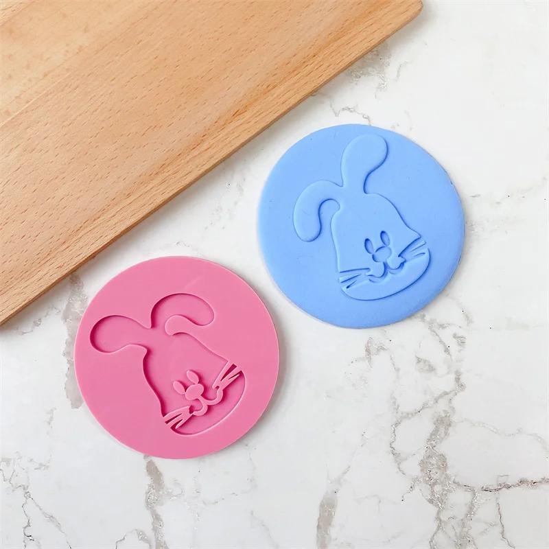 9Pcs Easter Bunny Cookie Cutters Jar Sauce Chocolate Stamp Mold Rabbit Egg Biscuit Fondant Embosser Mold Cake Decor Baking Tools