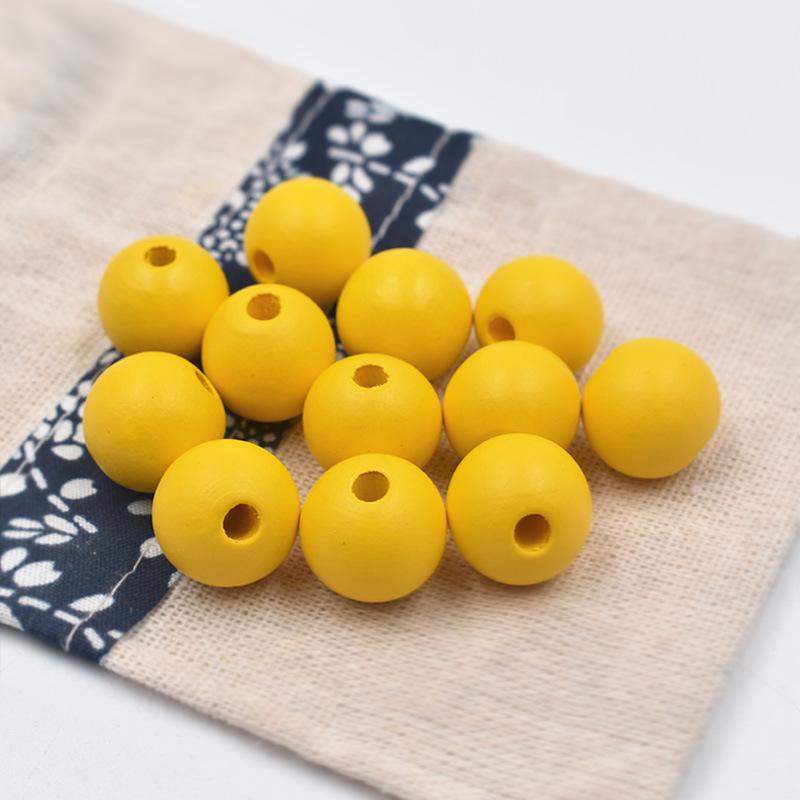 Hewood 16MM Matte Candy Color Round Wood Beads for DIY Jewelry Accessories