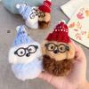 2 st Söt Plyschdocka Nyckelring Tecknad Magnetisk Hundnyckelring Mode Glasögon Kitty Hänge Par