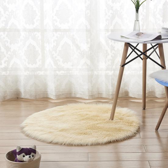 Home Bedroom Floor Round Soft Fluffy Seating Chair Sofa Rug Carpet Cover