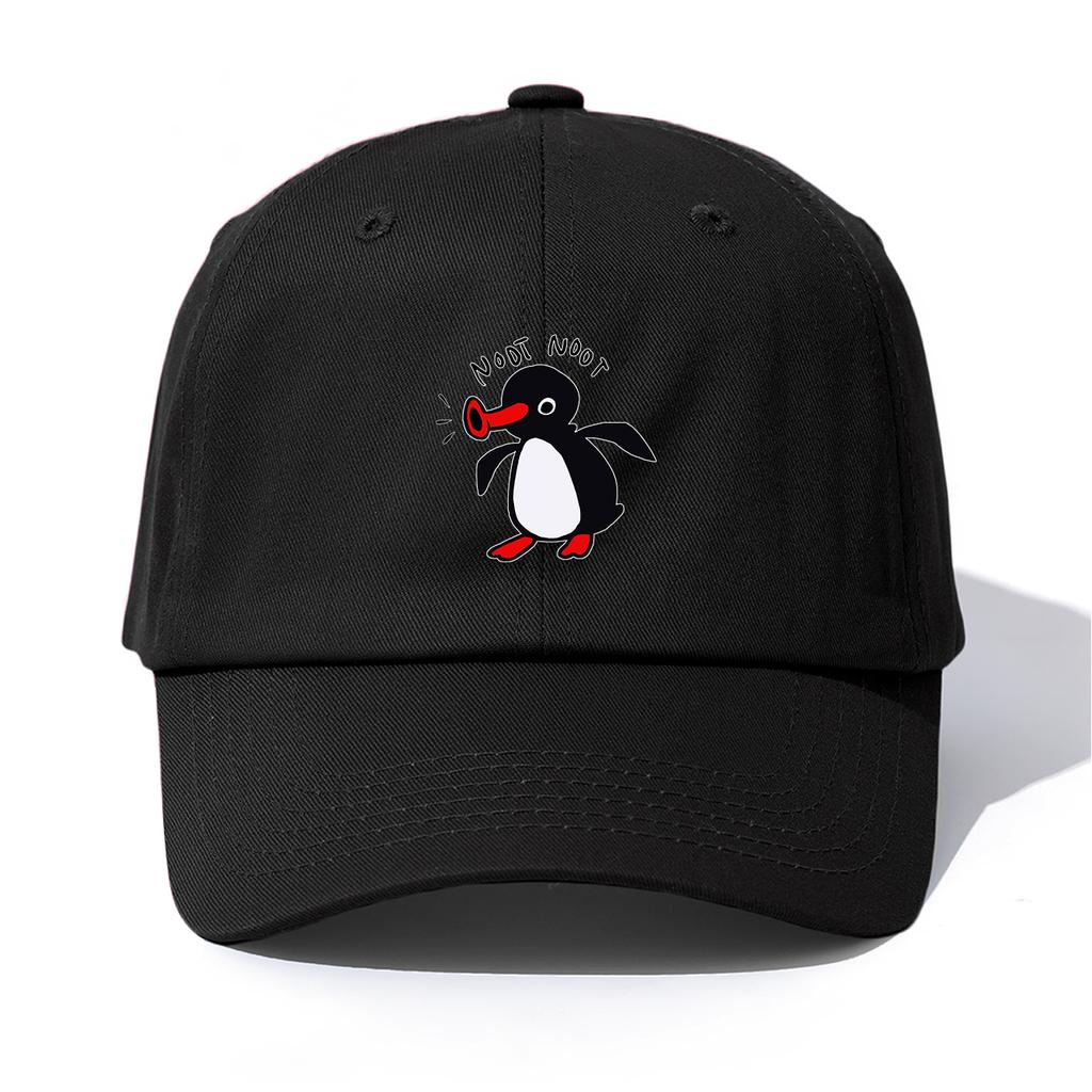 1pc NOOT NOOT Print Baseball Cap for Adults,Minimalist Retro Style Casual Soft Adjustable Dad Hat,Perfect As Gift