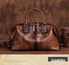 2025 European & American Retro Cowhide Women's Handbag - Top Layer, Color-Rubbed, Single Shoulder & Crossbody, Large Capacity