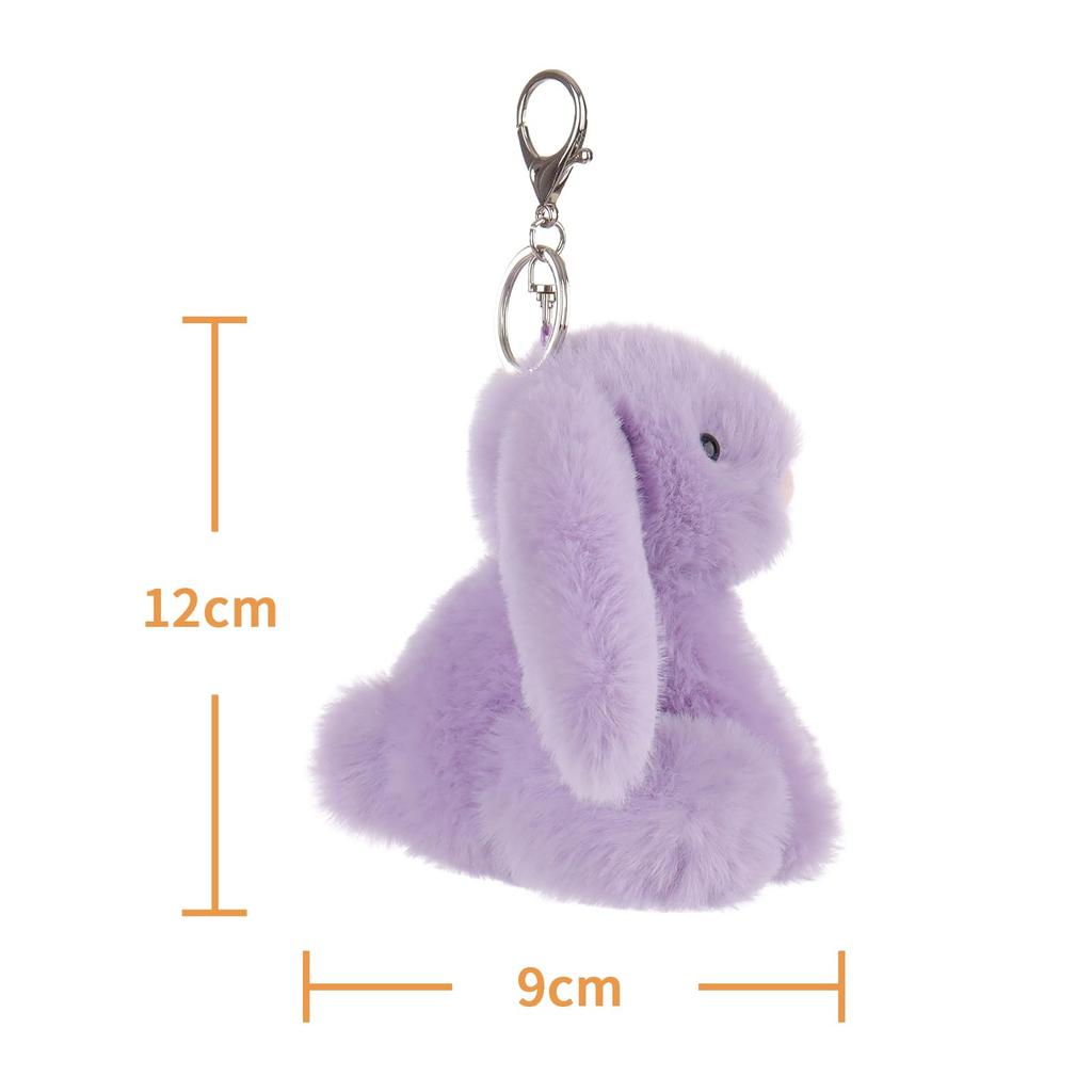 Apricot Lamb Purple Bunny Cute Soft Keychain Plush Perfect for Boys and Fits Kids Backpacks and 11cm Toy, Girls, Purses,