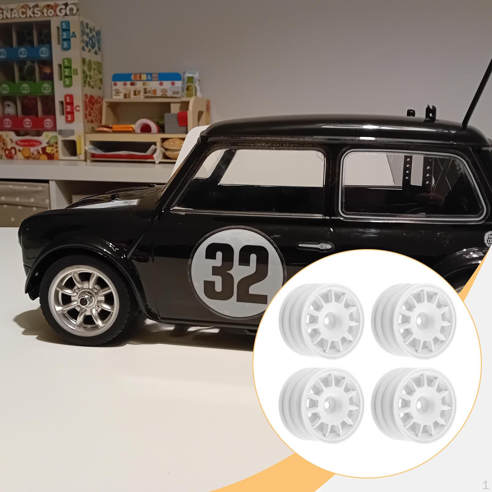 

4x Racings Car Wheel Hub Tires RC Rims Accessories High Performance Professional Compatible