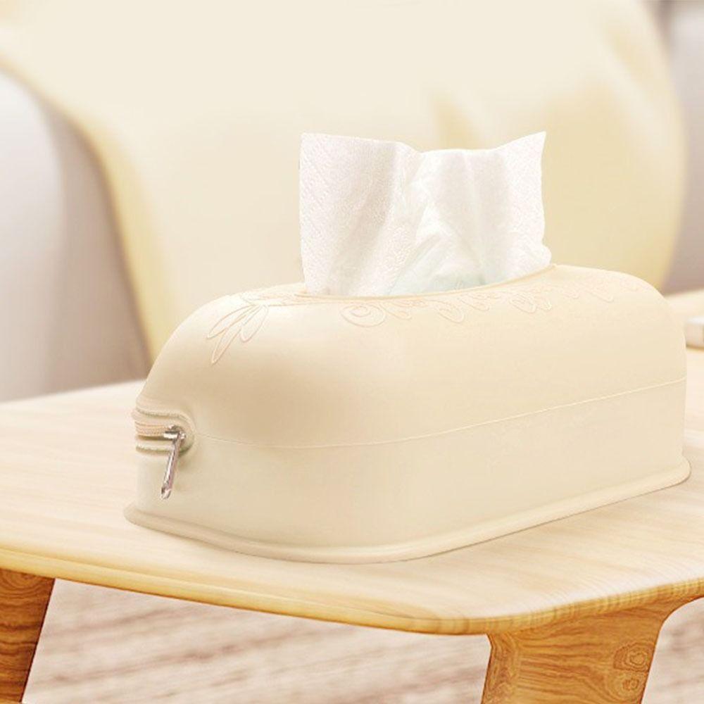 With Zipper Tissue Storage Box Waterproof Car Paper Box Silicone Tissue Box  Home Living Room