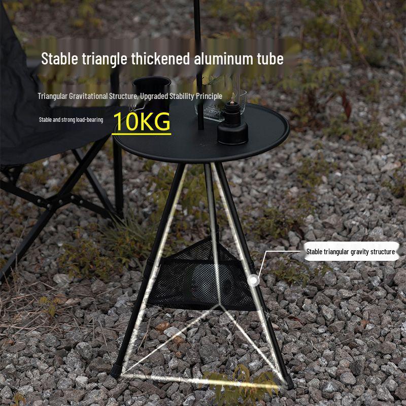 Compact Aluminum Folding Round Dining Table for Home, Small Spaces, and Outdoor Use