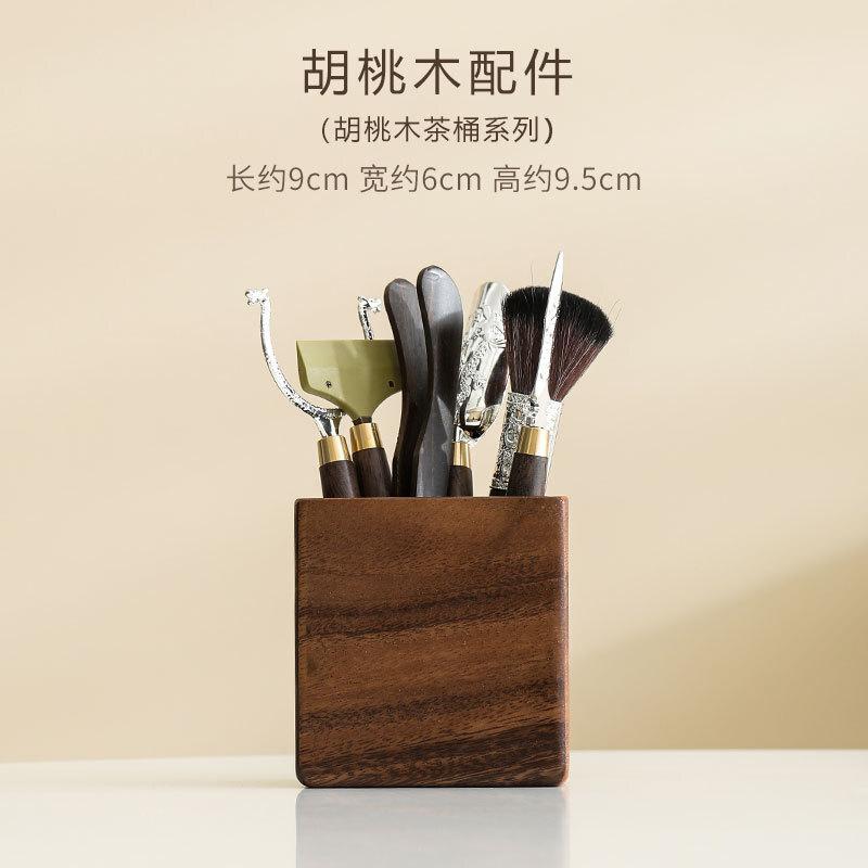 Waffenregal aus Walnussholz Tee Sechs Gentlemen Antikes Tee-Werkzeugset Haushalts-Teegeschirr Utensilien Chinesisches Tee-Set Zubehör Handwerk