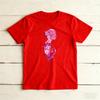 vFloral Silhouette Blackunisex Pink Ribbon Graphicunisex Summer Cotton T Shirt Inspirational Breast Cancer Short Sleeve Garment