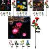 Color-changing Solar Rose Led Lights For Outdoor Garden Pathway Waterproof Lamp