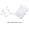 Nail Art Display Board with Gold Stands Holder Marble Pattern Background Photography Props Showcase Tools