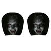 2Pcs Black Car Seat Cover Scary Face Printing Car Headrest Protector Car Headrest Cover  Halloween