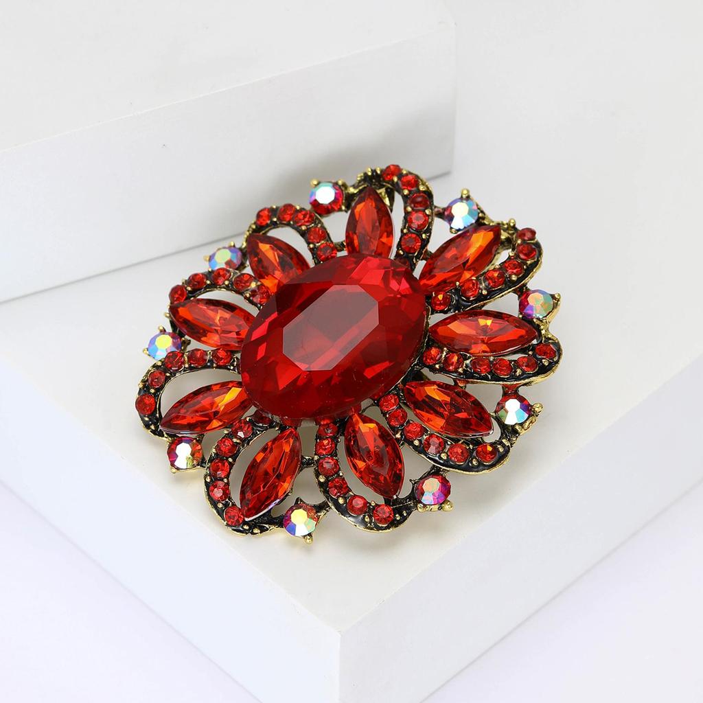 Korean Style Rhinestone Glass Brooch: Medium-Sized, Versatile & Exquisite Women's Pin