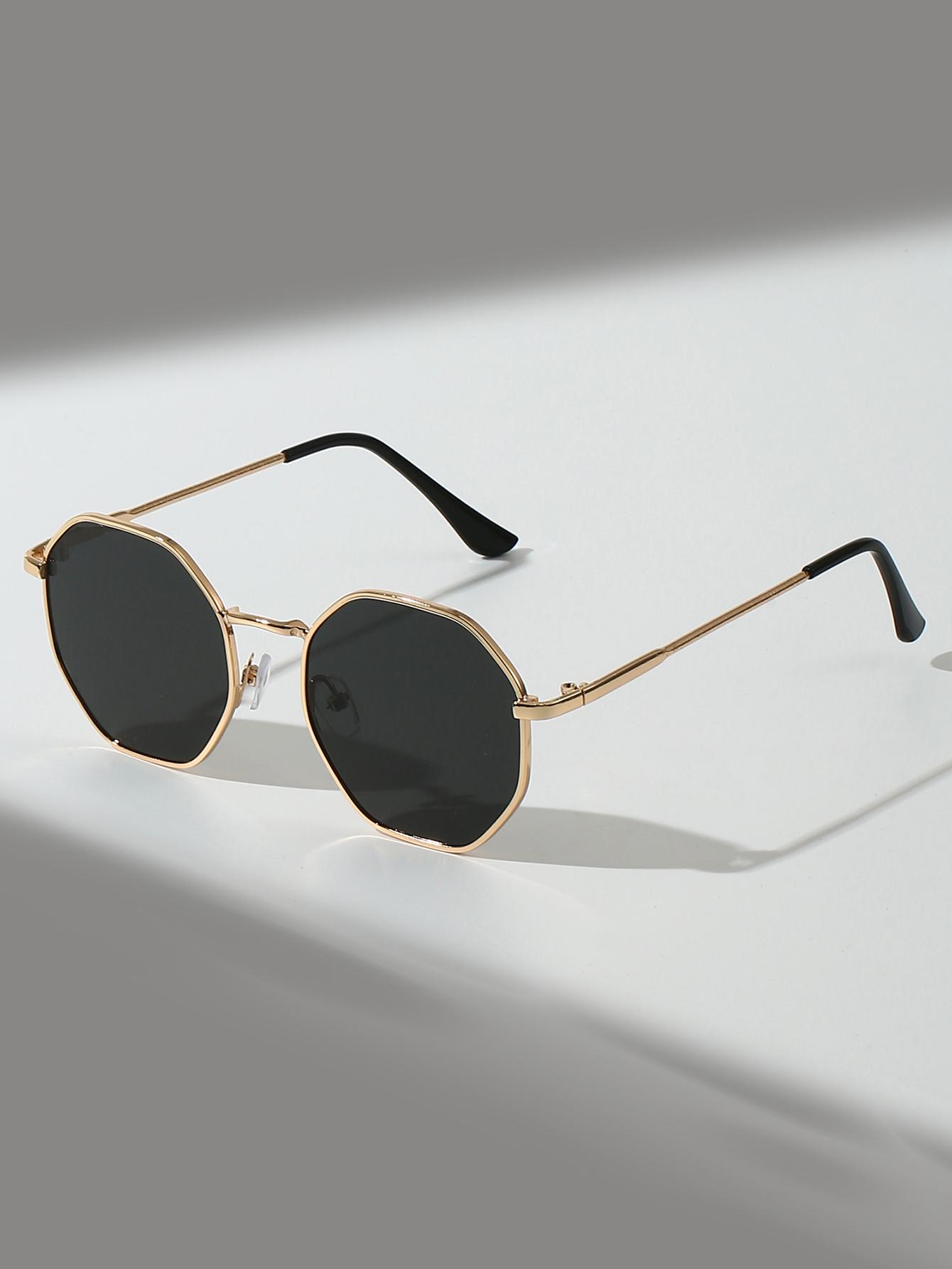 

1Pc Metal Polygonal Vintage Frame Women s Sunglasses Trendy Fashionable High-End Decorative Glasses Suitable for Daily Wear