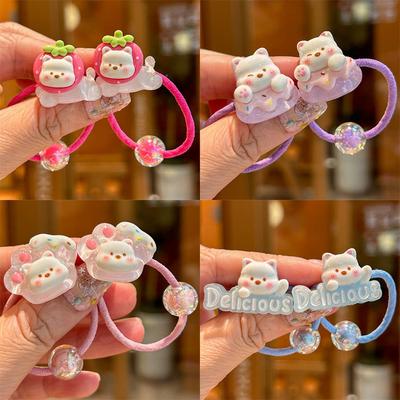 2 Pieces Cute Bear Cat Paw Princess Elastic Hair Bands Kids Hair Accessories Children Hair Ropes Girls Headwear