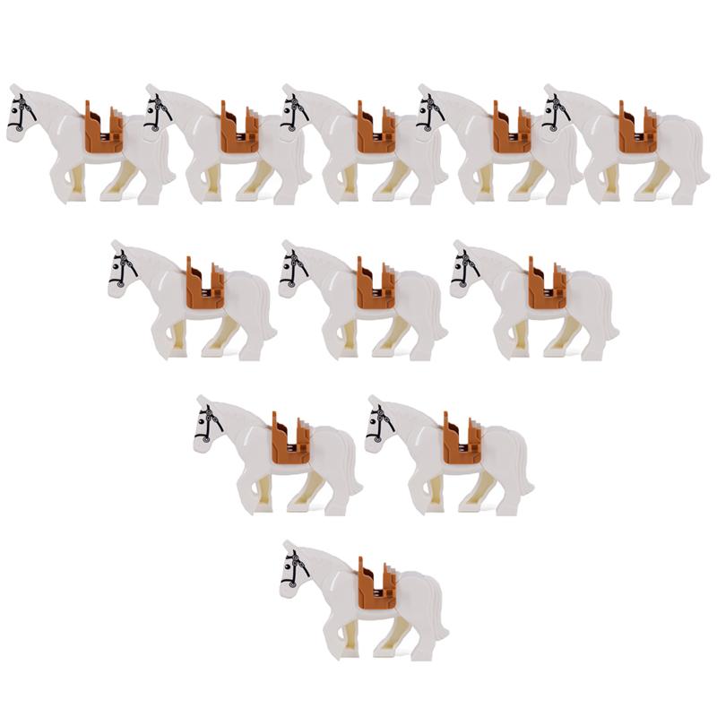 MOC Medieval Military Building Blocks Cavalry Regiment Knight Horse Animal Accessories Set Mini Bricks Buy Goods Boy Toy Gift