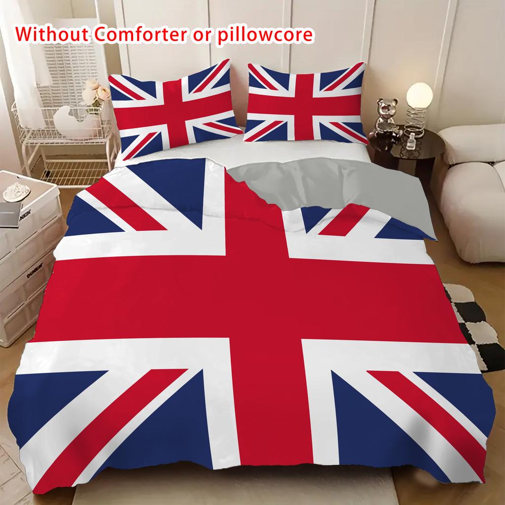 3D Print National Flag Duvet Cover Set Creative UK Flag Colorful Bedding Sets For Teens Adults Polyester Soft Quilt Cover Sets