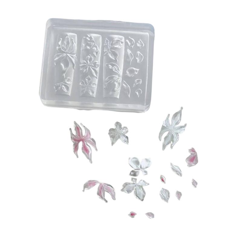 1 Pcs 3D Ice Crystal Flower Ice Creative Silicone Acrylic Nail Mold Diy Silicone Manicure Nail Art Decorations Mold