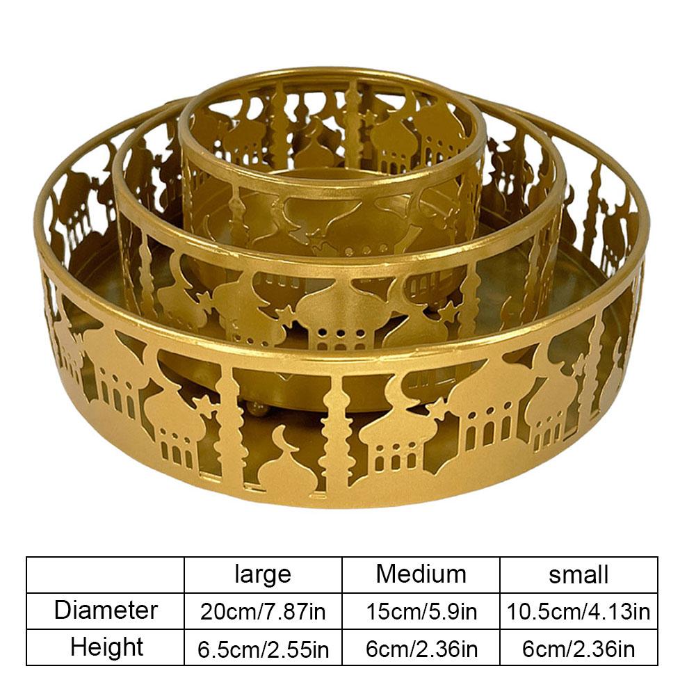 3 Pcs Ramadan Trays Serving Platters Eid Ramadan Mubarak Trays Ramadan Home Decoration Party Supplies for Dessert Snack Pastry