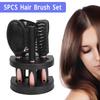5PCS Hair Brush Set Paddle Hair Brush Detangle Massage Styling Comb Mirror And Holder Stand Set